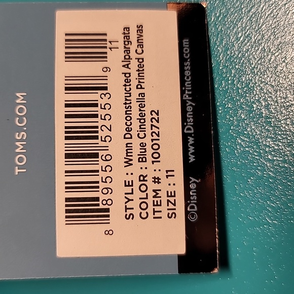 LIMITED EDITION Disney Toms Blue Cinderella Printed Canvas Size 11 - Picture 4 of 4